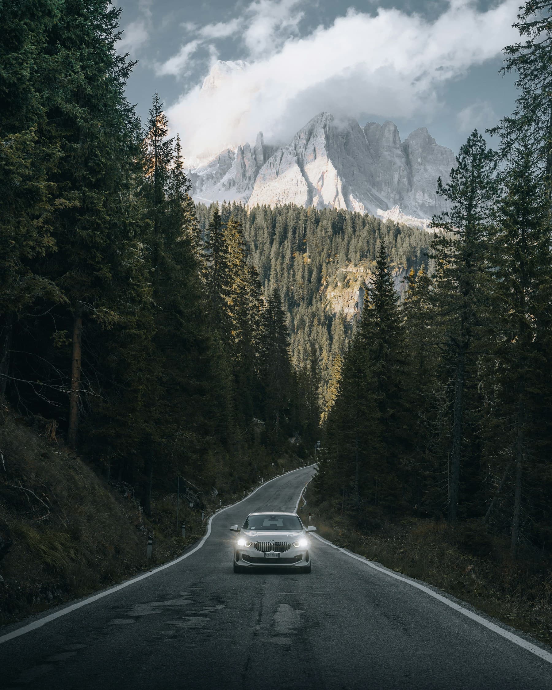 European mountain road used as an Alps driving route reference