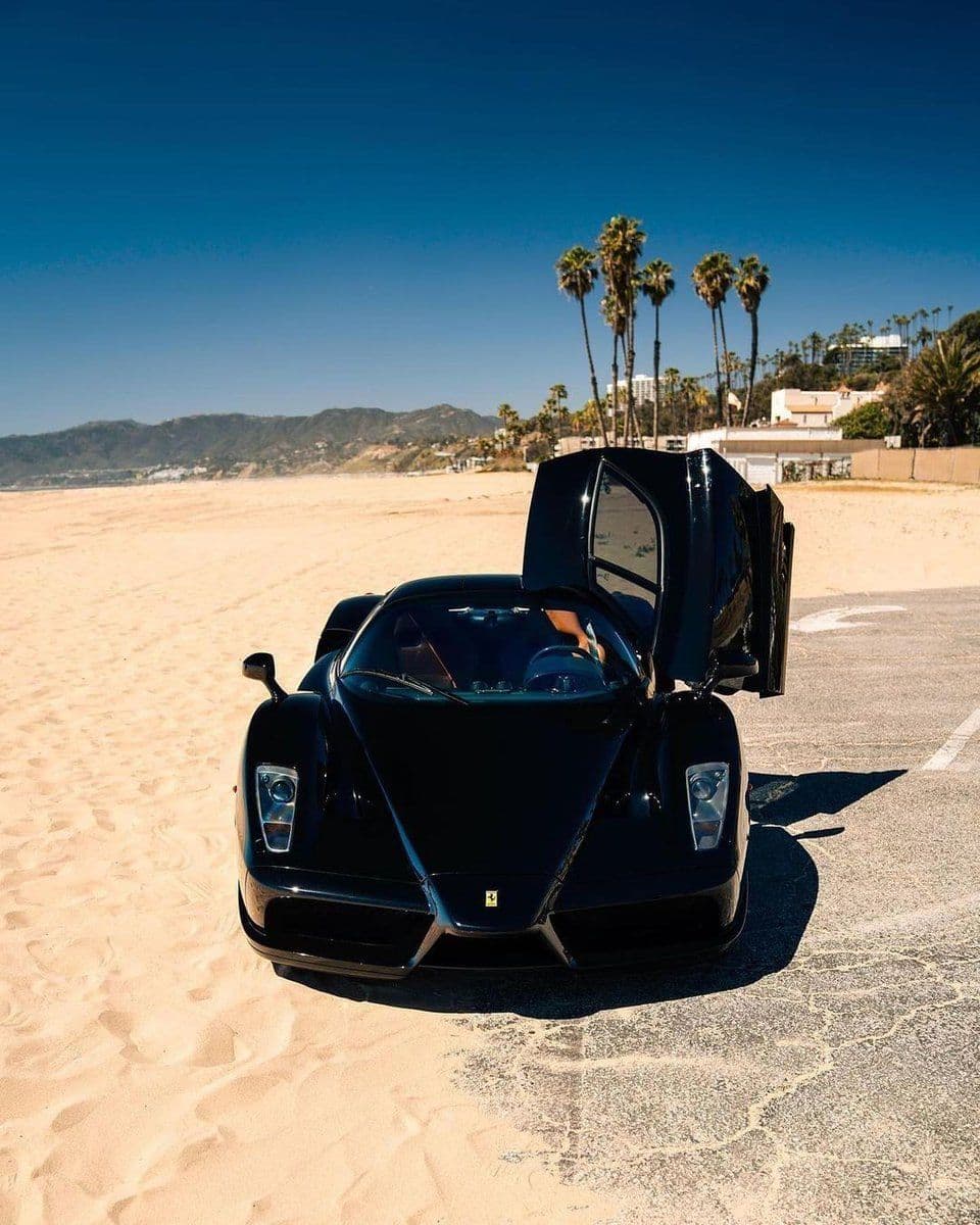 A Ferrari Enzo presented on the California coast