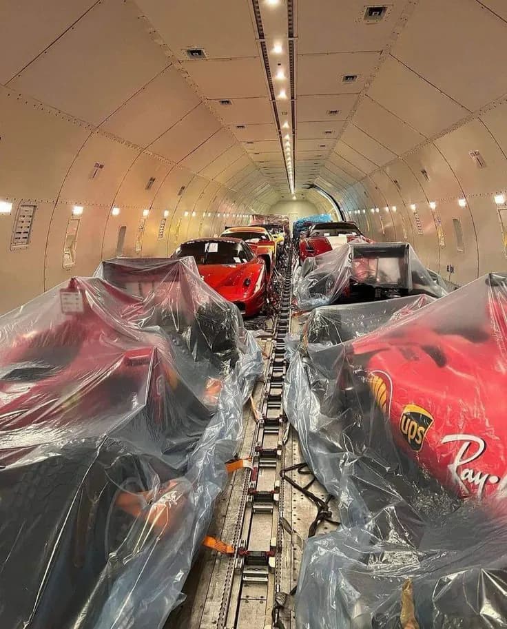Collector cars prepared for international air transport